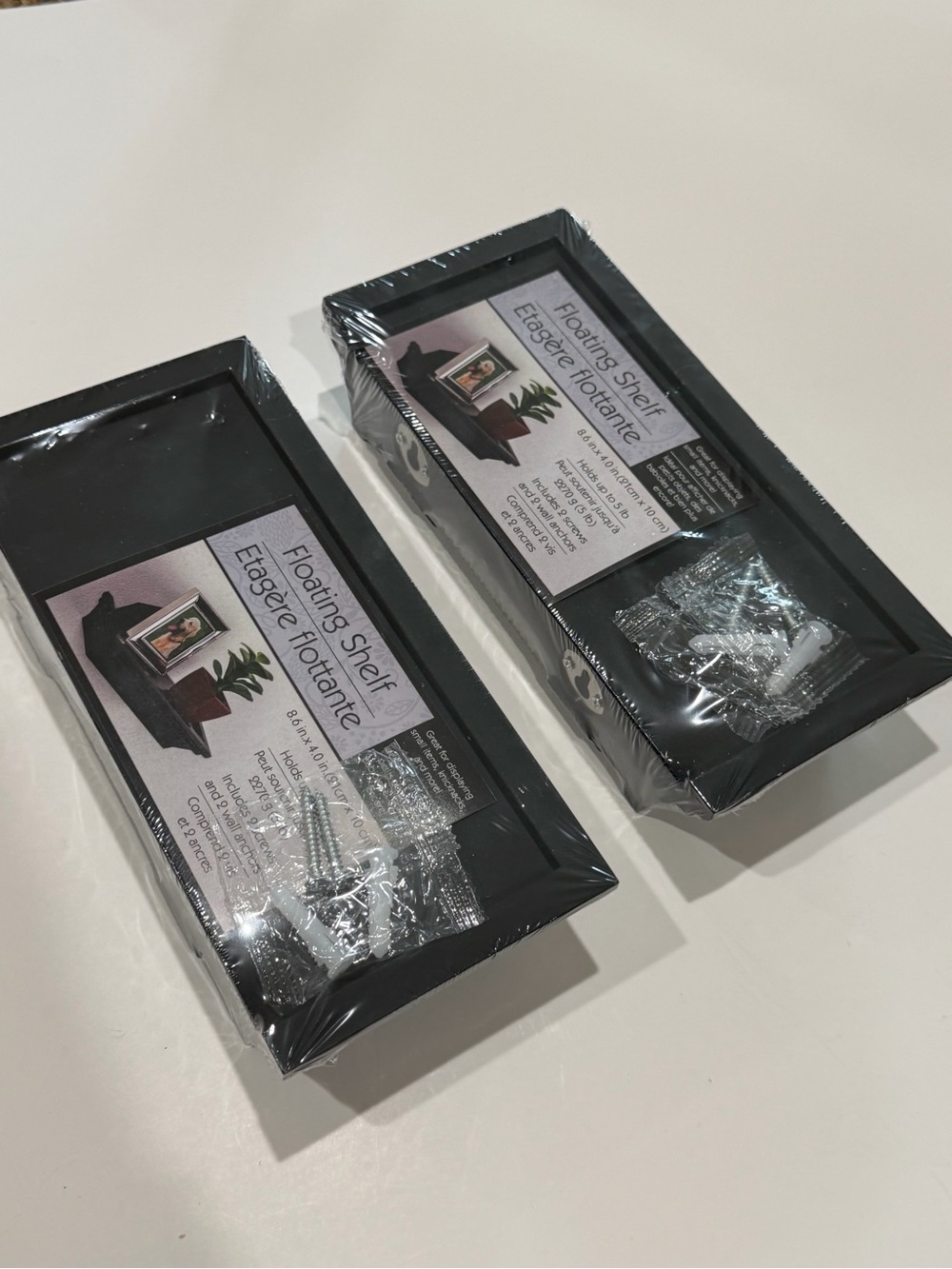 Source Unknown plastic Black Floating Wall Shelves - Set of 2- Small